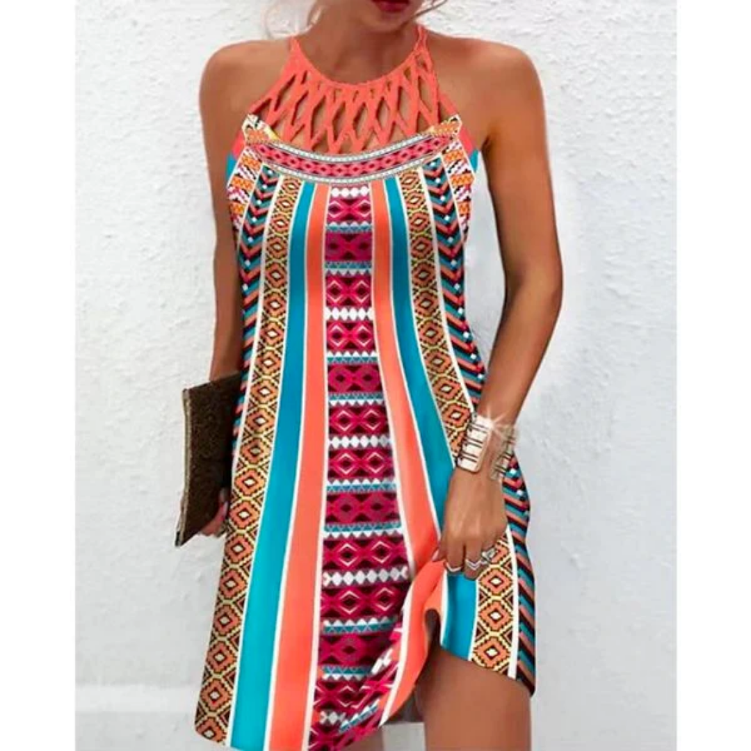 Women's Summer Boho Halter Dress | Midi