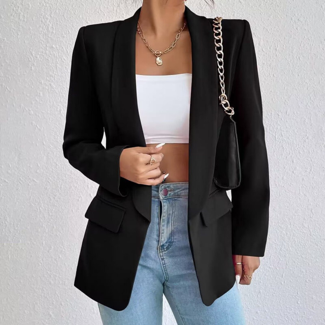 Women's Stylish Lapel Collar Blazer | Long