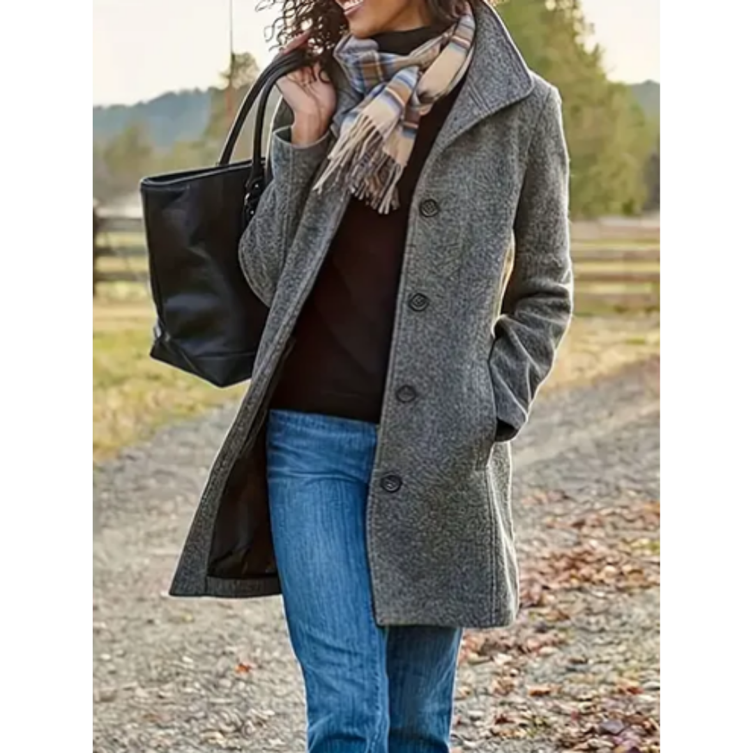 Women's Classic Button Down Winter Coat | Heated