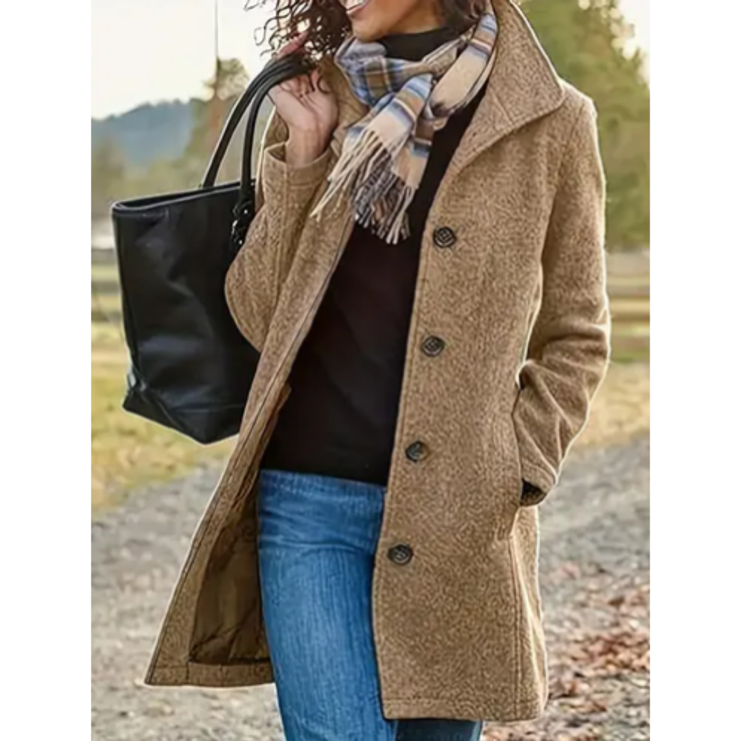 Women's Classic Button Down Winter Coat | Heated