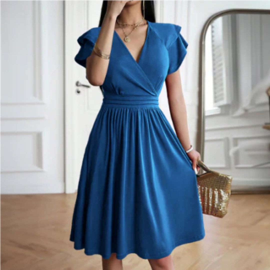 Women's Elegant A Line Wrap Dress | Midi