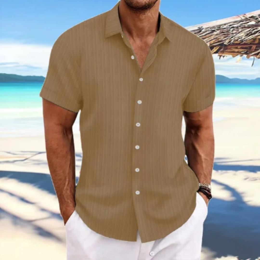 Men's Spring Button Down Beach Shirt | Short Sleeve
