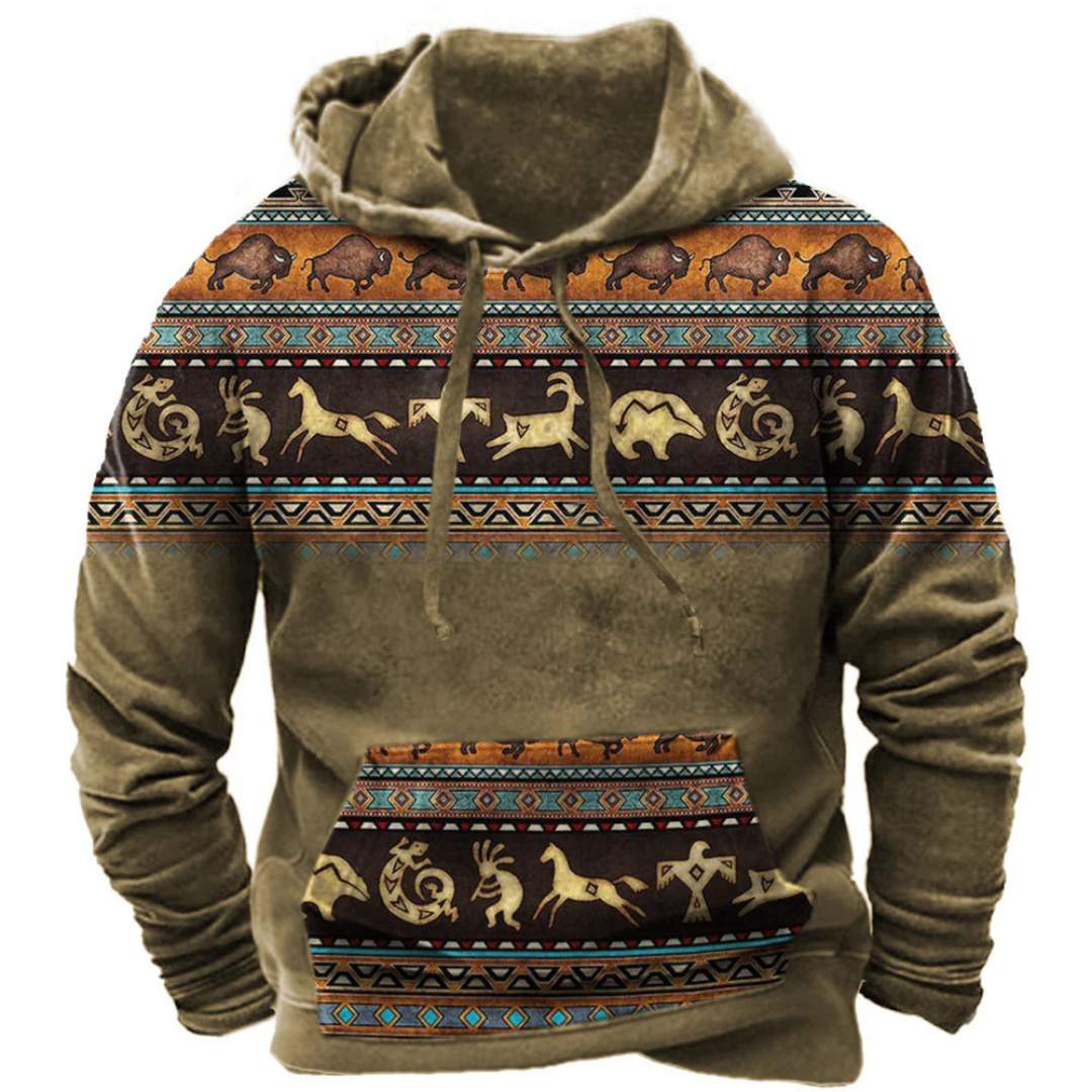 Herren Langarm Gedruckt Warme Kapuzenpulli | Winter