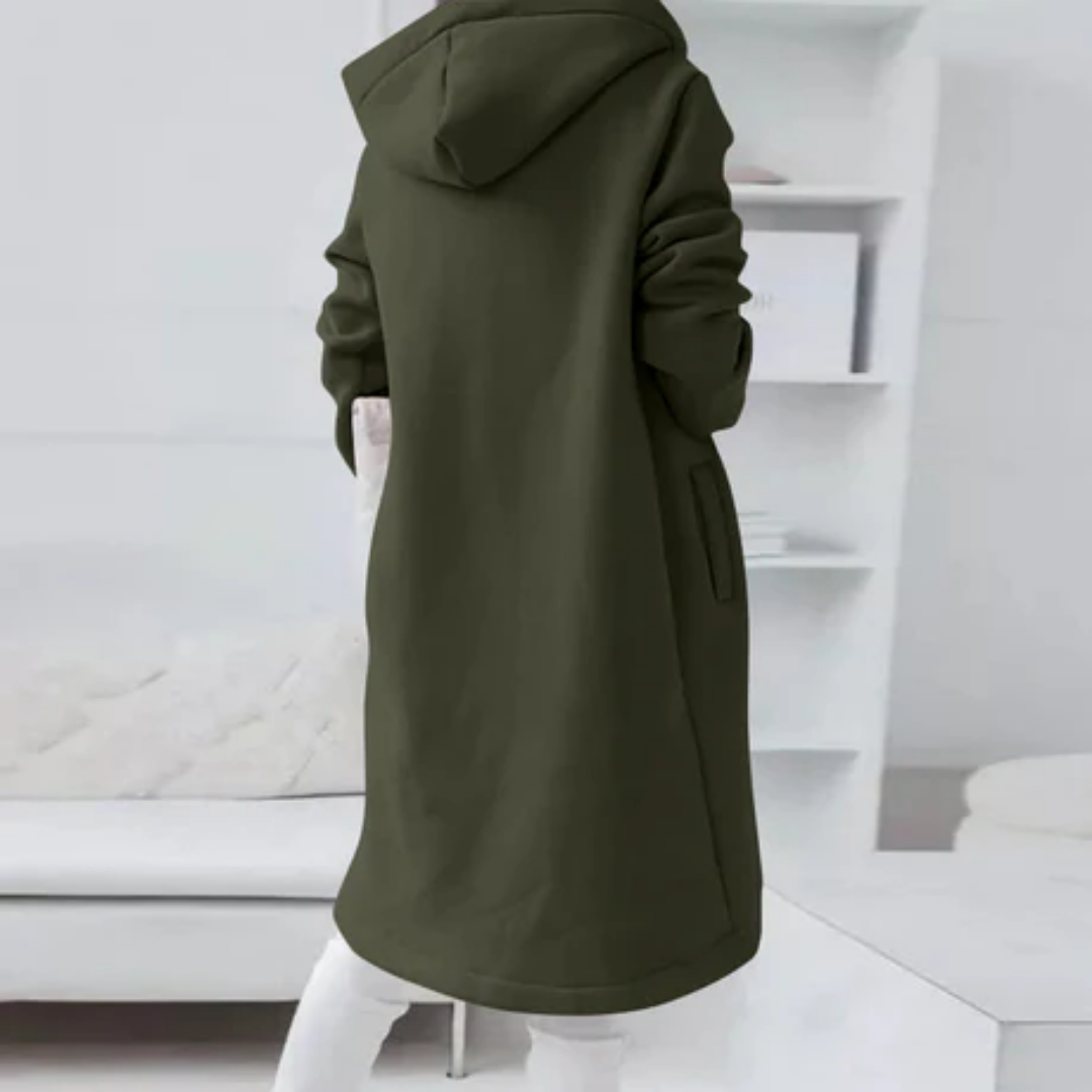 Women's Casual Zip Up Hooded Jacket | Long