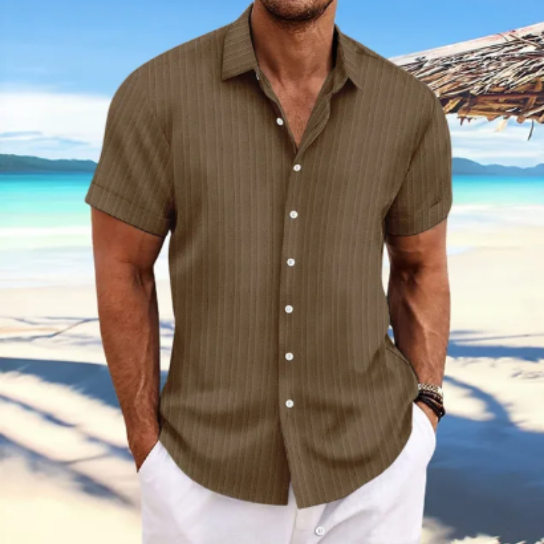 Men's Spring Button Down Beach Shirt | Short Sleeve
