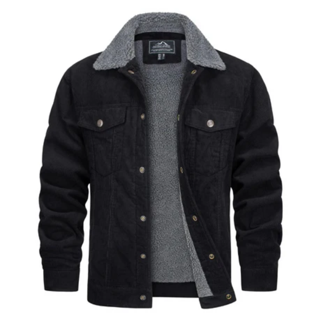Men's Warm Heated Corduroy Jacket | Long