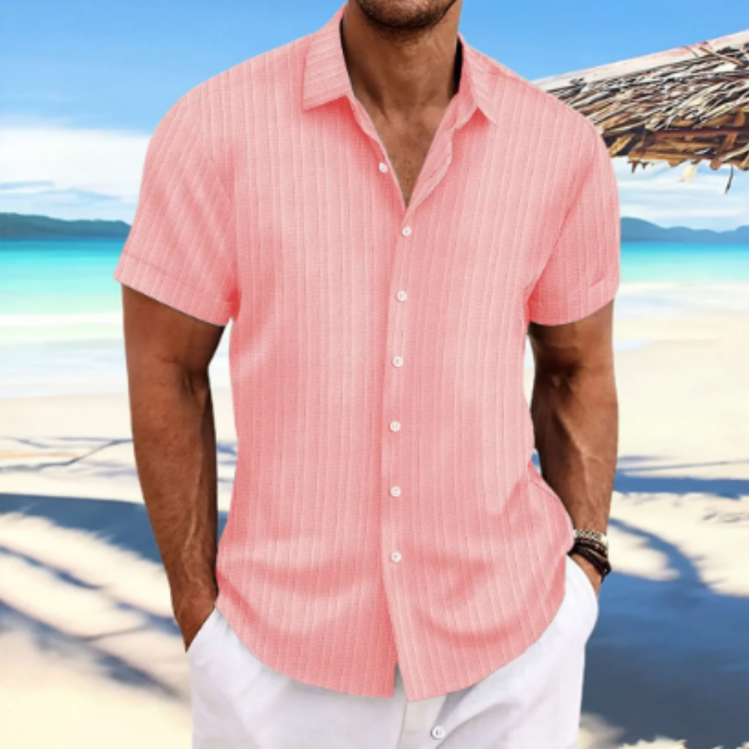 Men's Spring Button Down Beach Shirt | Short Sleeve