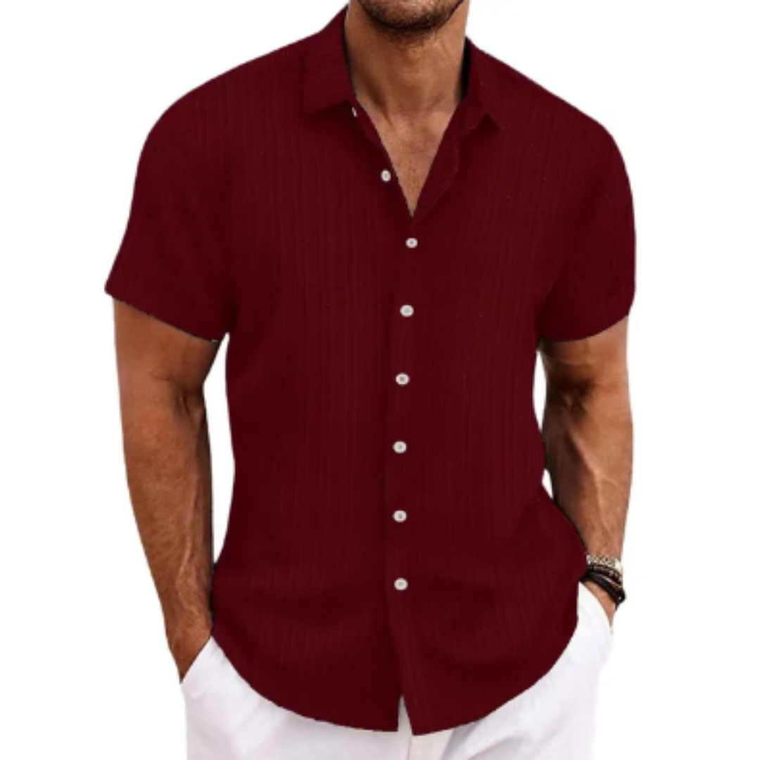 Men's Spring Button Down Beach Shirt | Short Sleeve