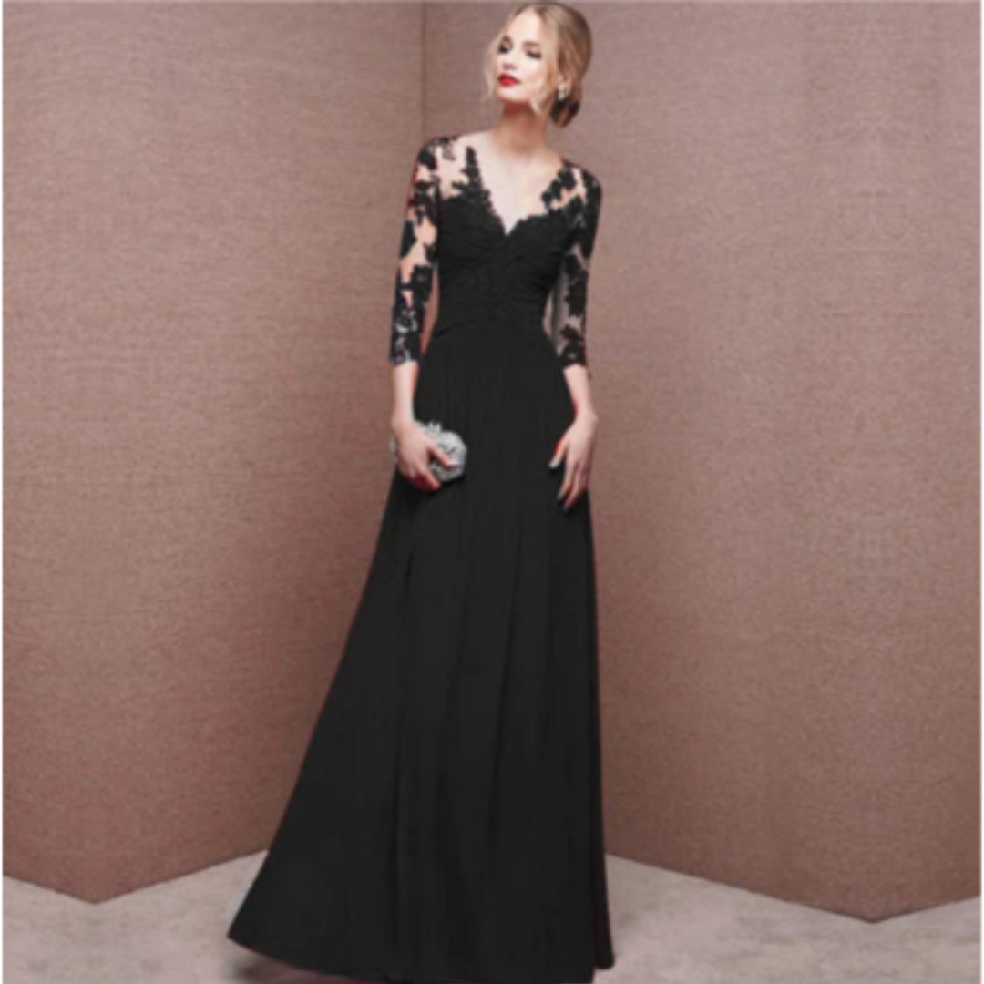 Women's Elegant Floral Prom Dress | Maxi