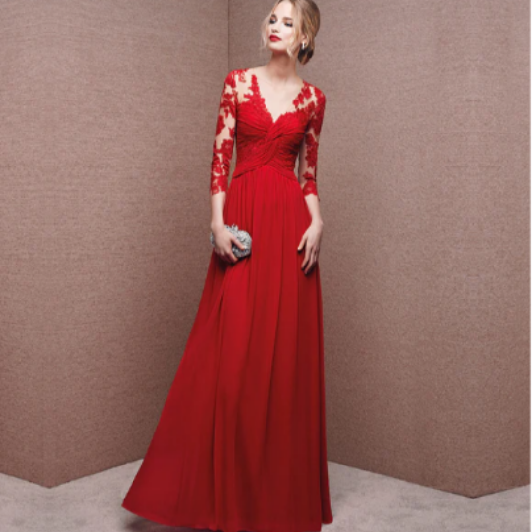 Women's Elegant Floral Prom Dress | Maxi