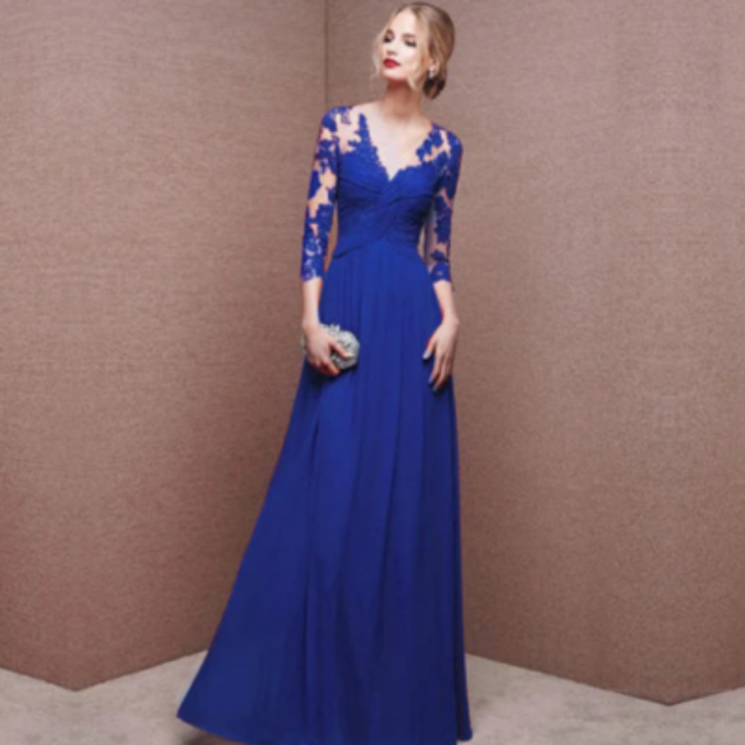 Women's Elegant Floral Prom Dress | Maxi
