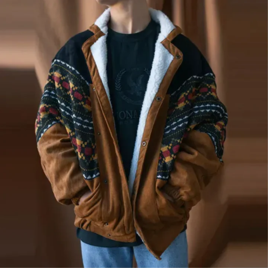Men's Vintage Button Up Heated Jacket | Oversized