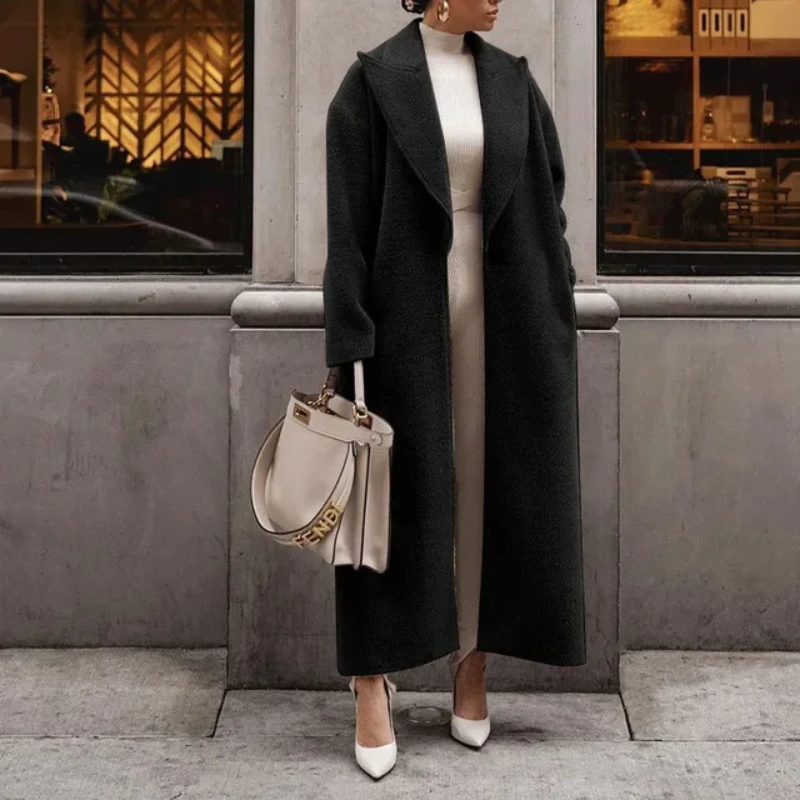 Women's Oversized Lapel Trench Coat | Long