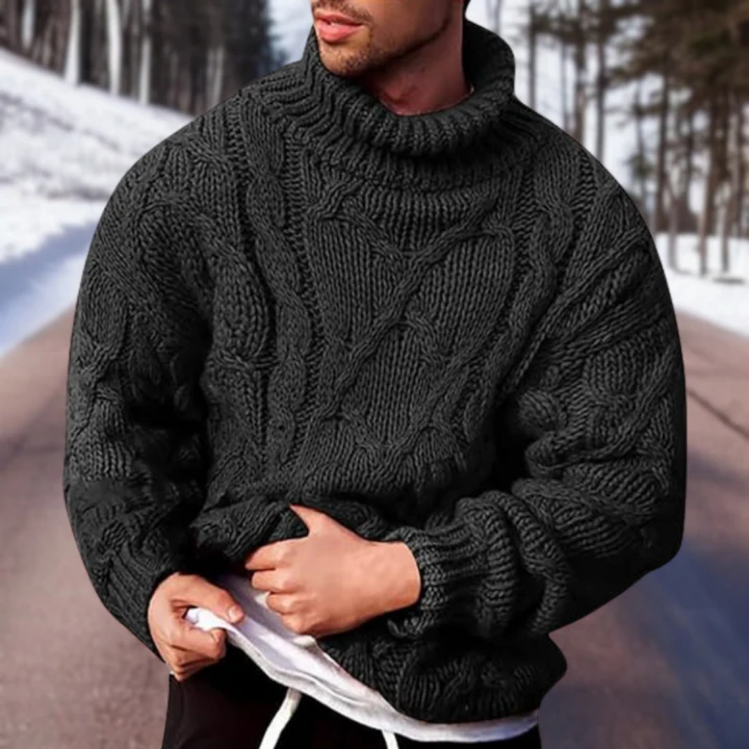 Men's Warm Turtleneck Knitted Sweater | Chunky