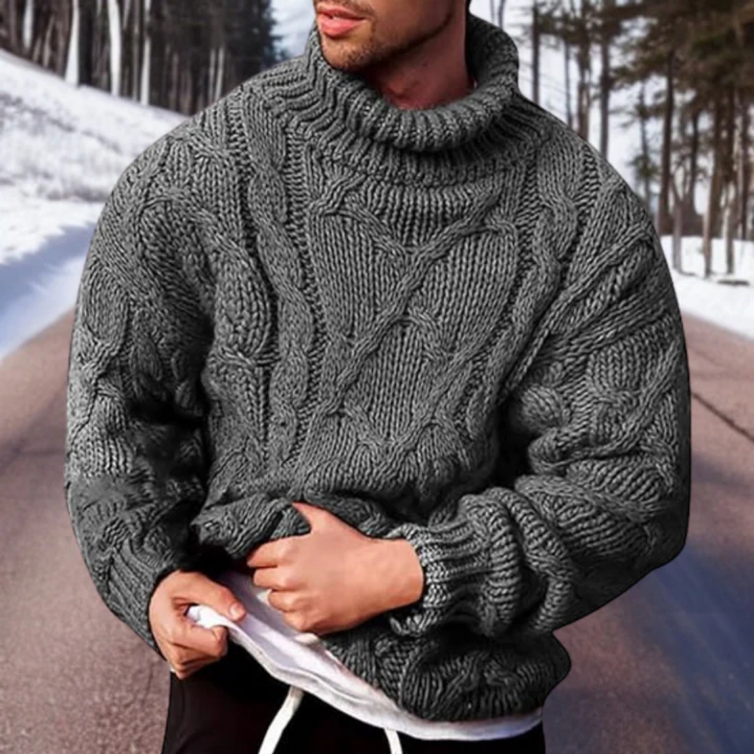 Men's Warm Turtleneck Knitted Sweater | Chunky