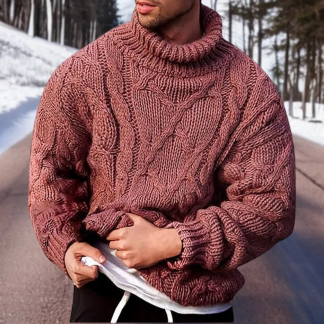 Men's Warm Turtleneck Knitted Sweater | Chunky