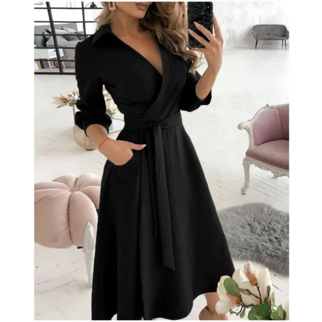 Women's Elegant Semi Formal Wrap Dress | Midi