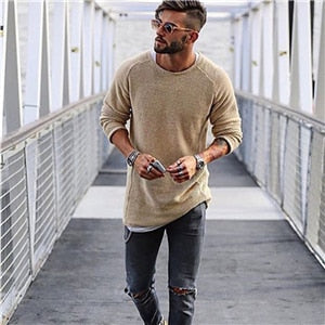 Declan | Stylischer langer Strickpullover für Herren