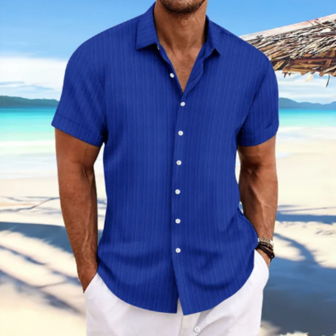 Men's Spring Button Down Beach Shirt | Short Sleeve