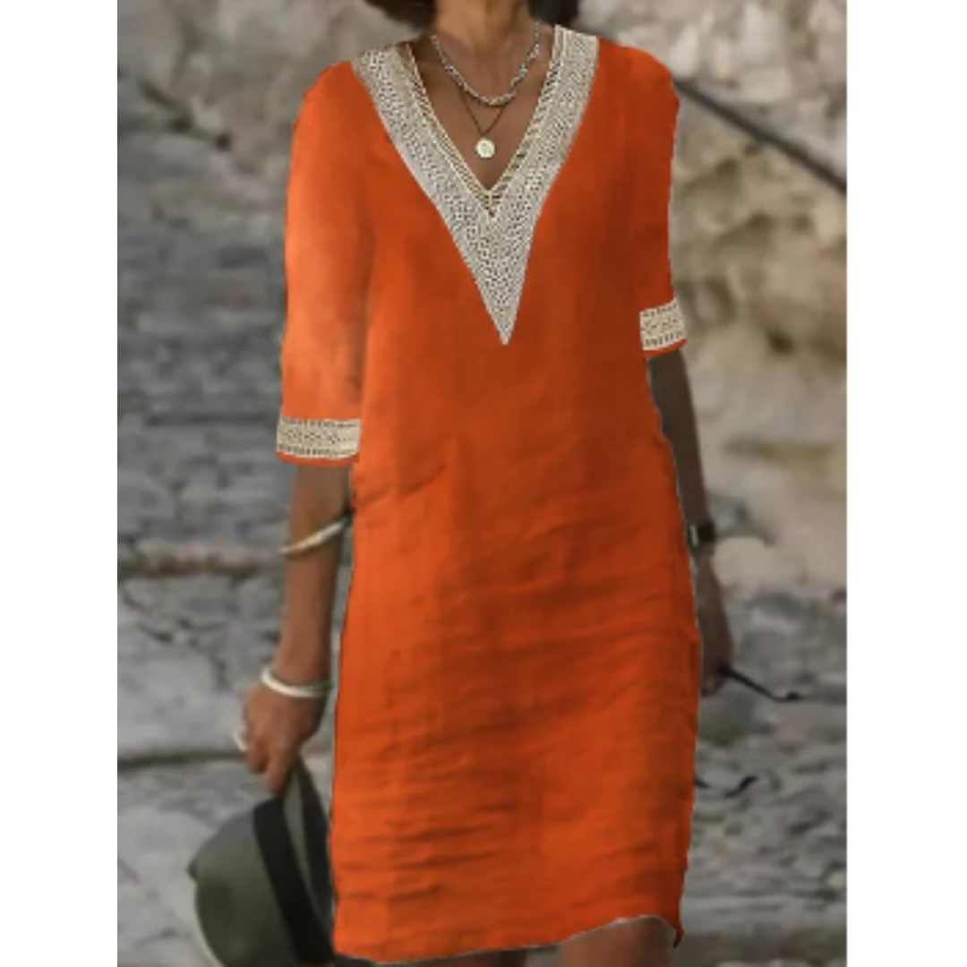 Women's Elegant A Line Vintage Dress | Midi
