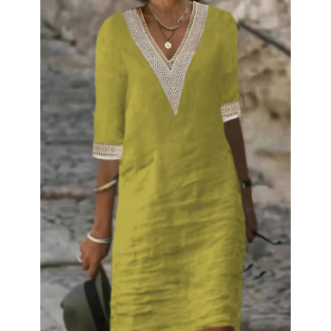 Women's Elegant A Line Vintage Dress | Midi