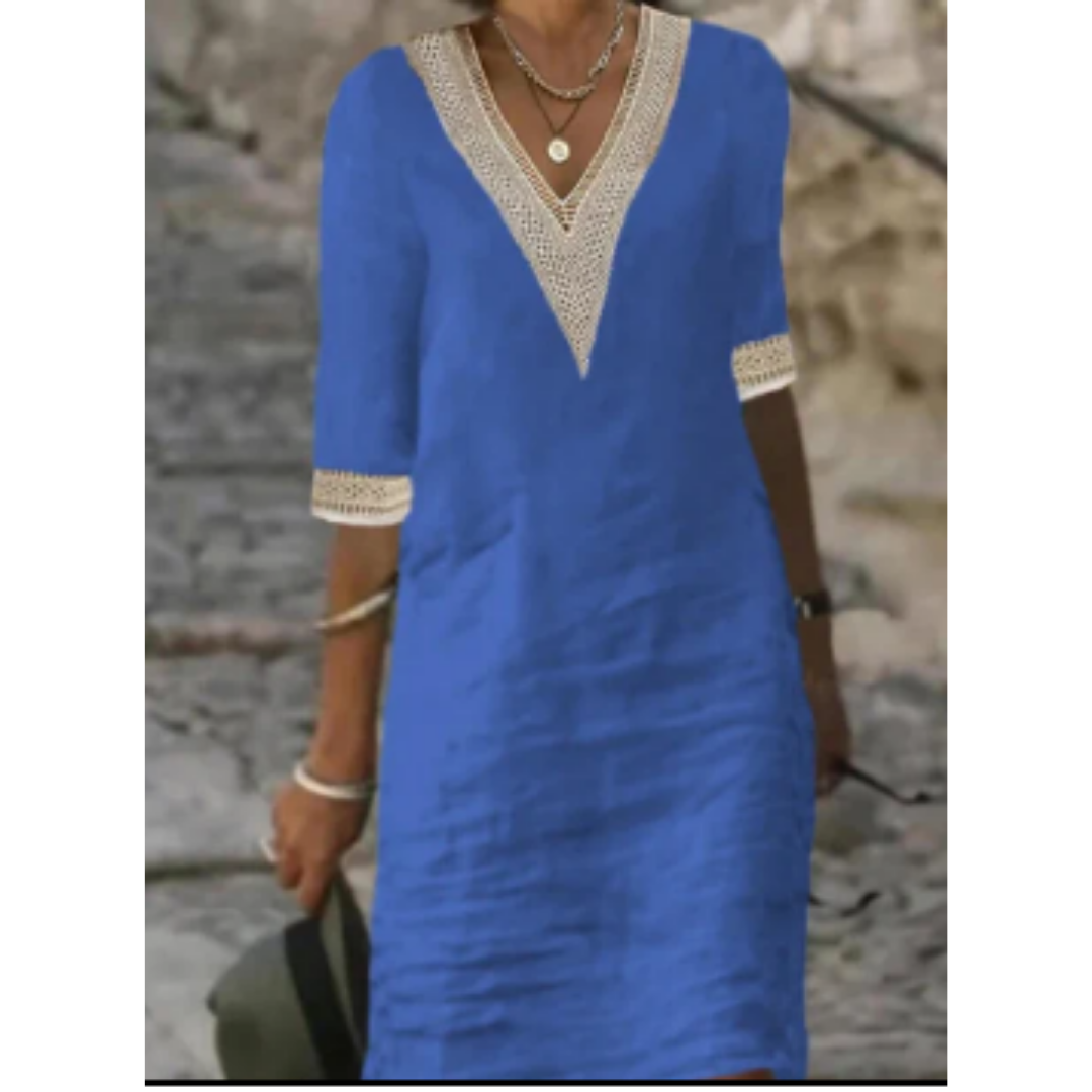 Women's Elegant A Line Vintage Dress | Midi