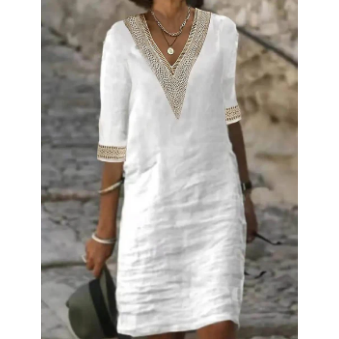 Women's Elegant A Line Vintage Dress | Midi