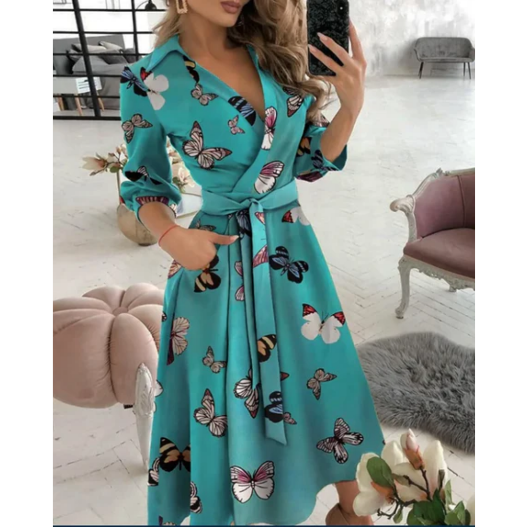 Women's Elegant Semi Formal Wrap Dress | Midi