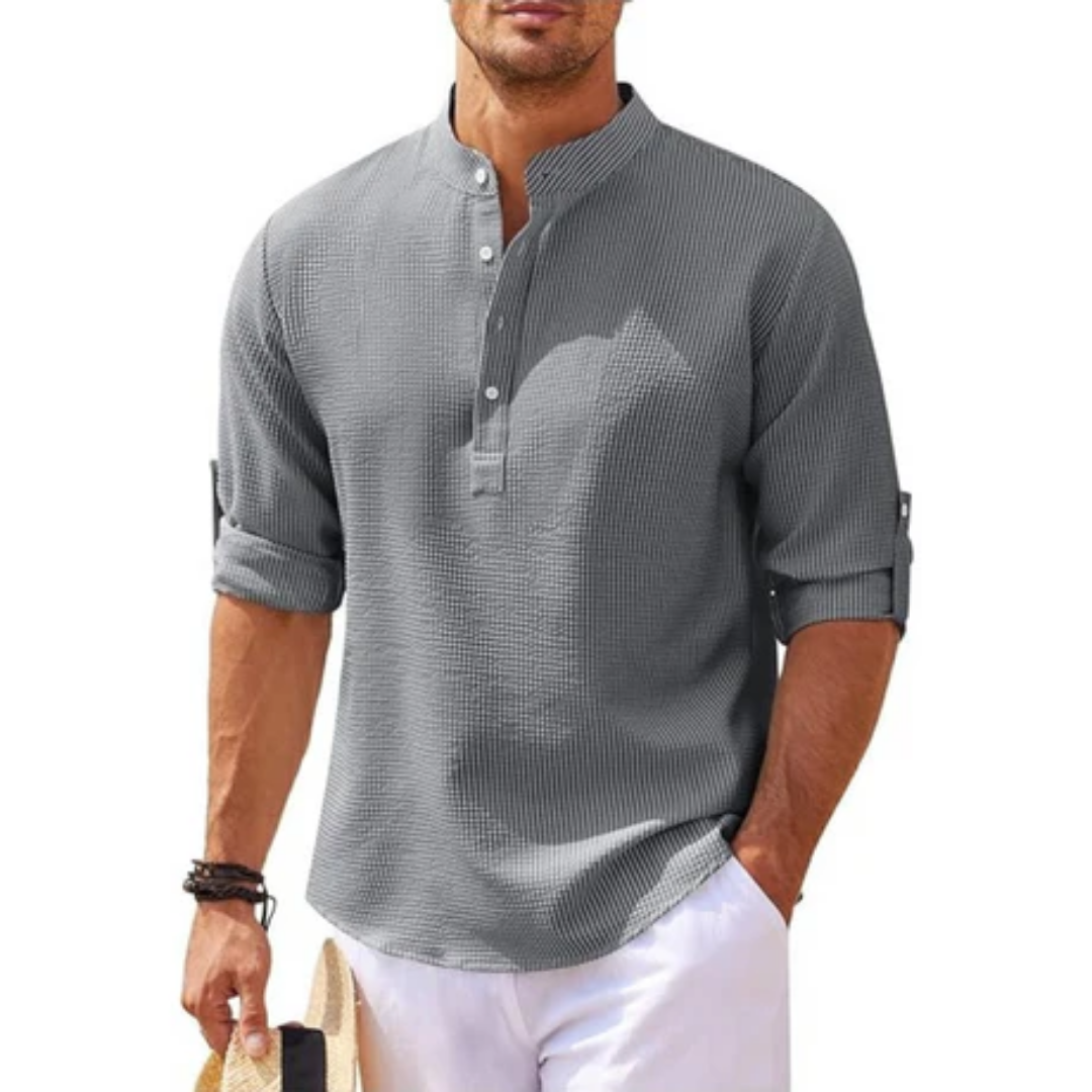 Men's Summer 3 4 Sleeve Henley Shirt | Casual