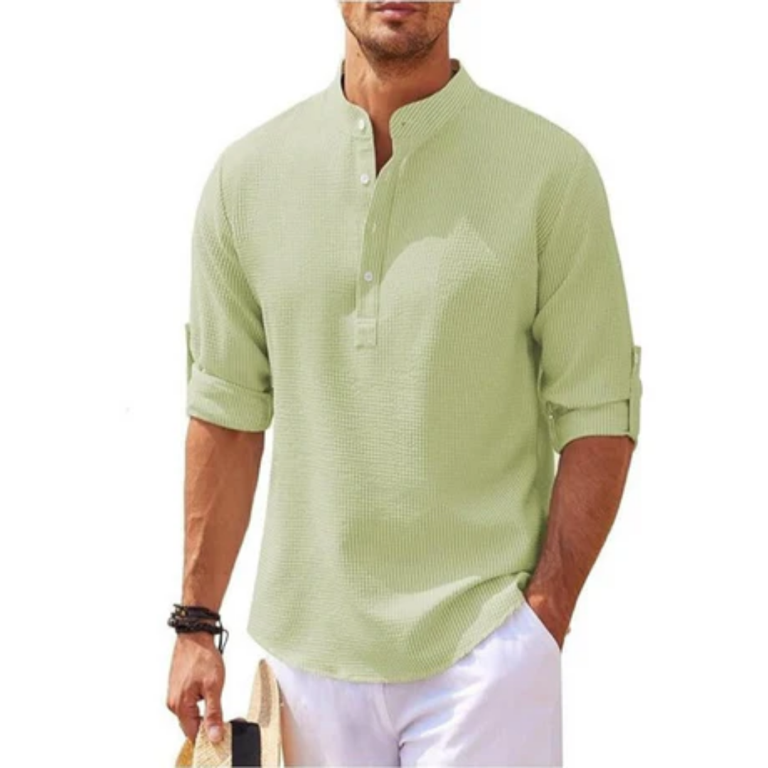 Men's Summer 3 4 Sleeve Henley Shirt | Casual