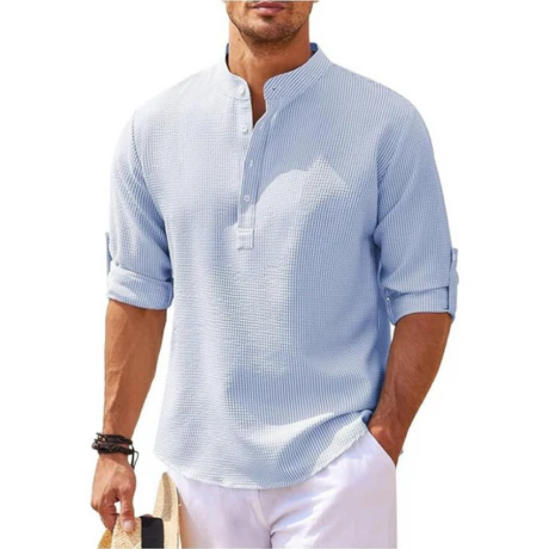 Men's Summer 3 4 Sleeve Henley Shirt | Casual