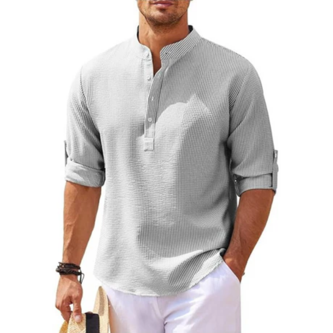 Men's Summer 3 4 Sleeve Henley Shirt | Casual