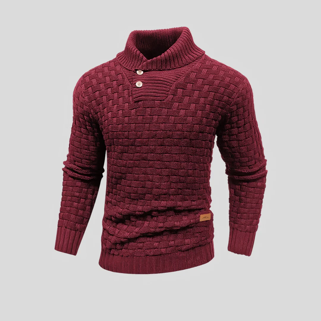 Men's Warm Turtle Neck Knitted Sweater | Fitted