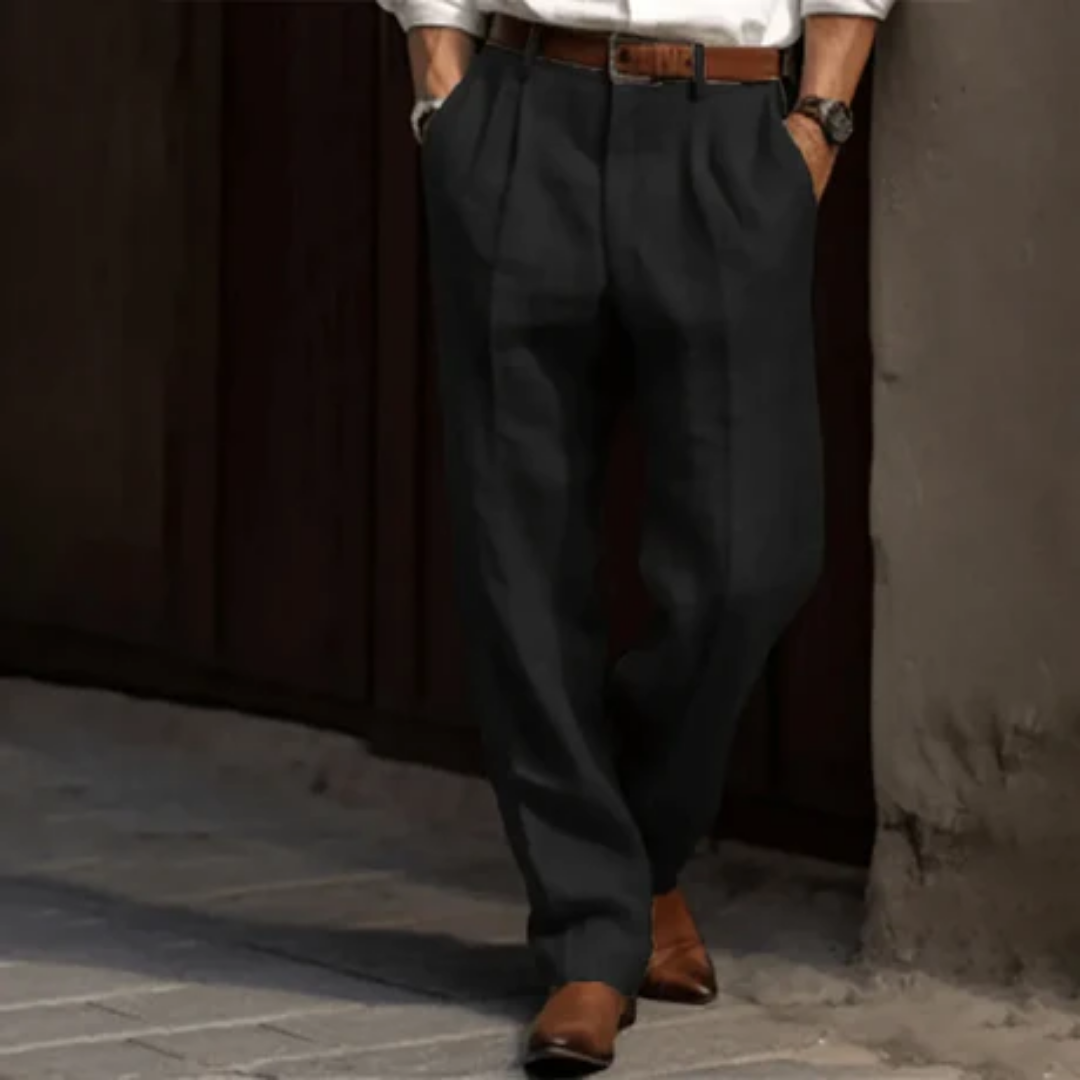 Men's Formal Work Wide Leg Pants | Low Rise