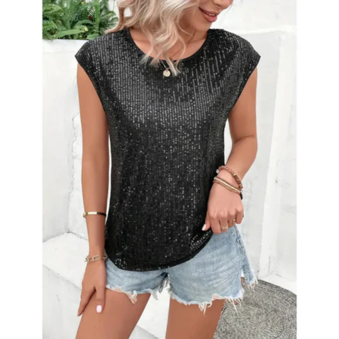 Women's Going Out Sequin Top | Short Sleeve