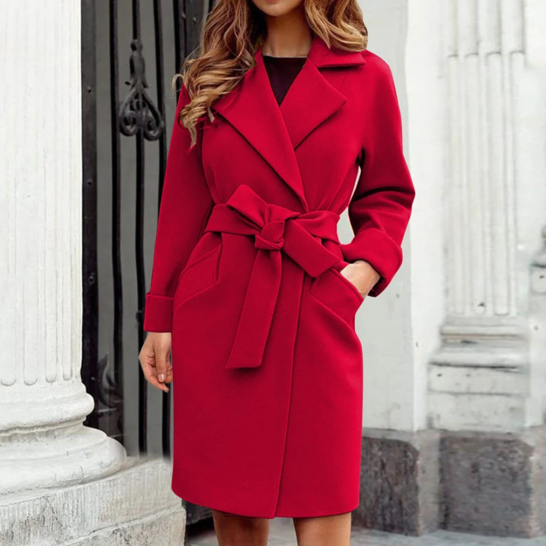 Karena | Damen Winter Lang Trench Mantel | Warme