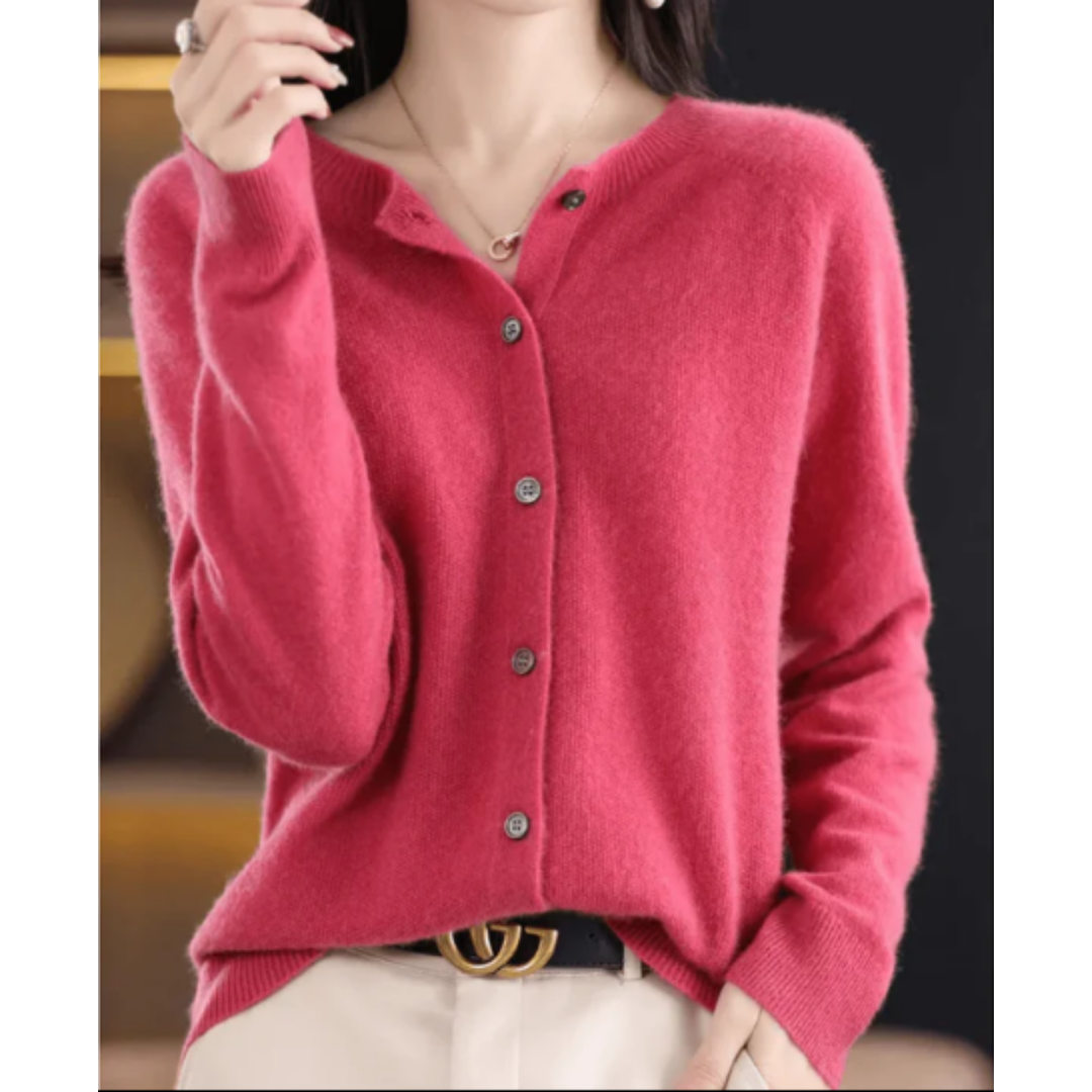 Women's Warm Button Down Knitted Cardigan | Long