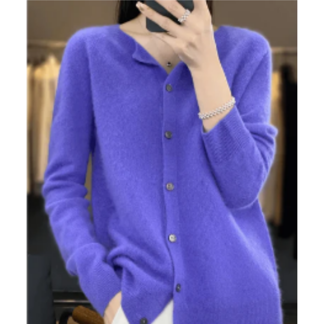 Women's Warm Button Down Knitted Cardigan | Long