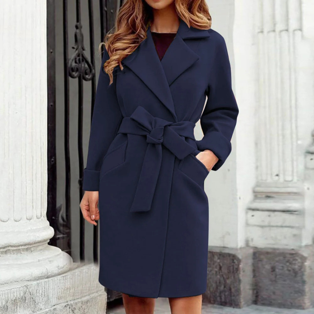 Karena | Damen Winter Lang Trench Mantel | Warme