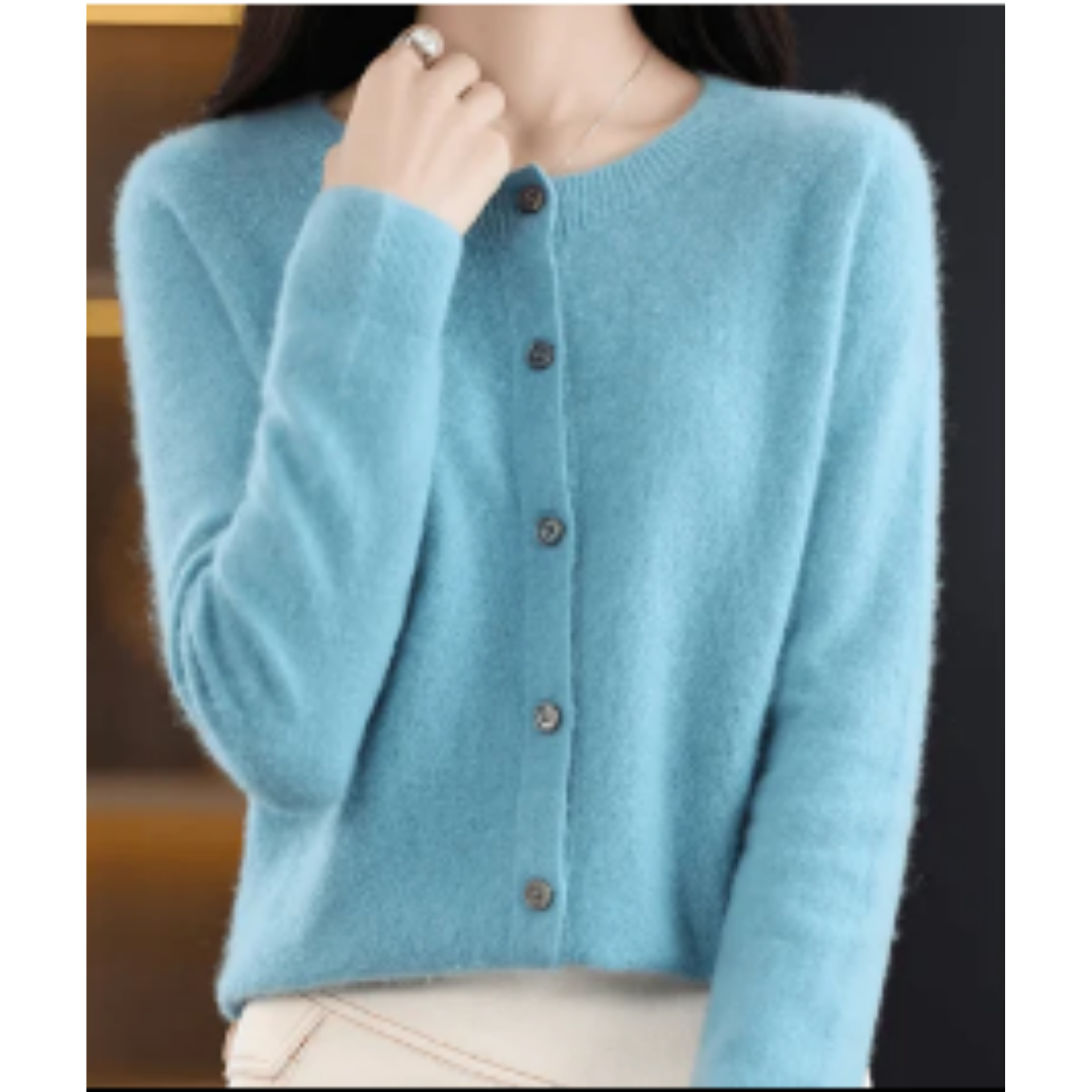 Women's Warm Button Down Knitted Cardigan | Long