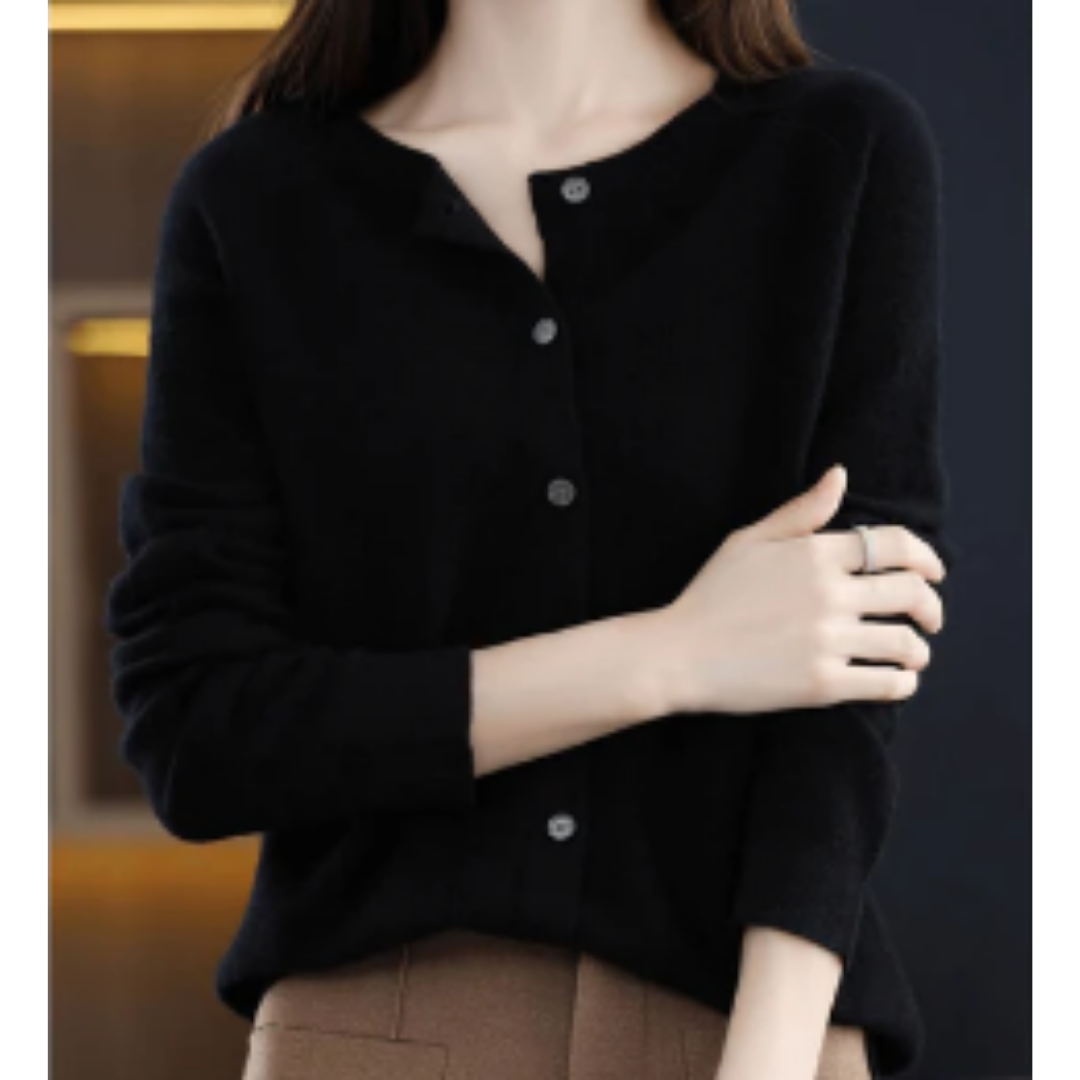 Women's Warm Button Down Knitted Cardigan | Long