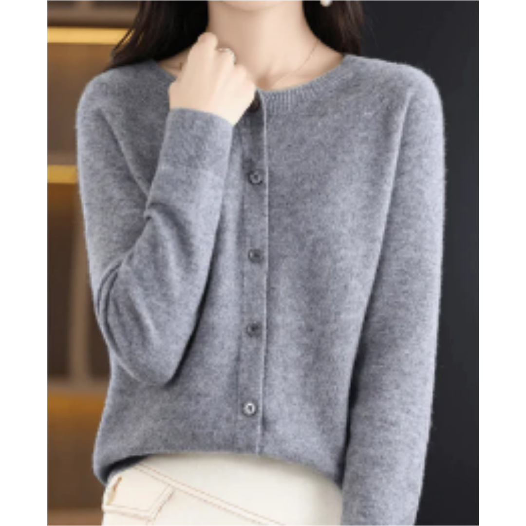 Women's Warm Button Down Knitted Cardigan | Long