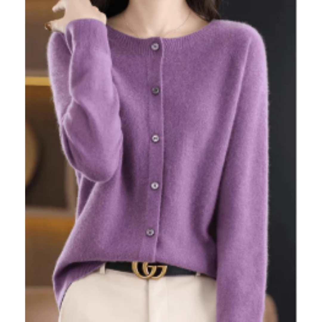Women's Warm Button Down Knitted Cardigan | Long