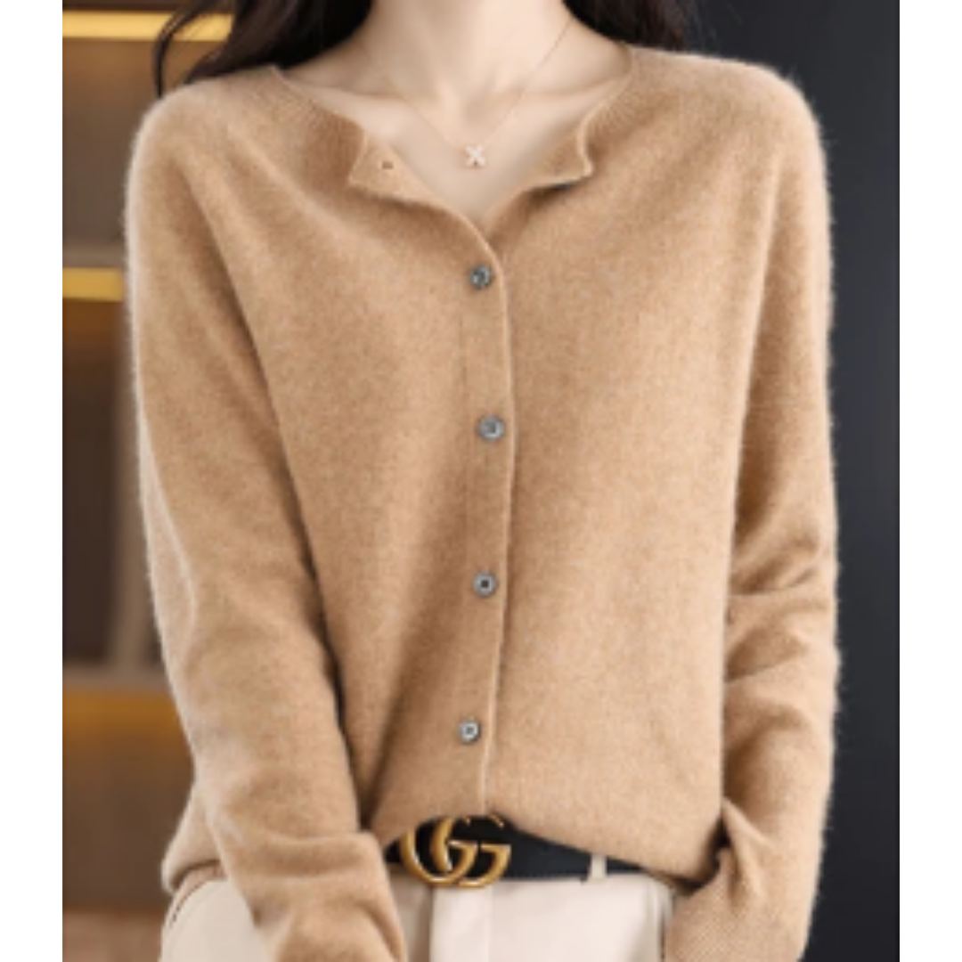 Women's Warm Button Down Knitted Cardigan | Long