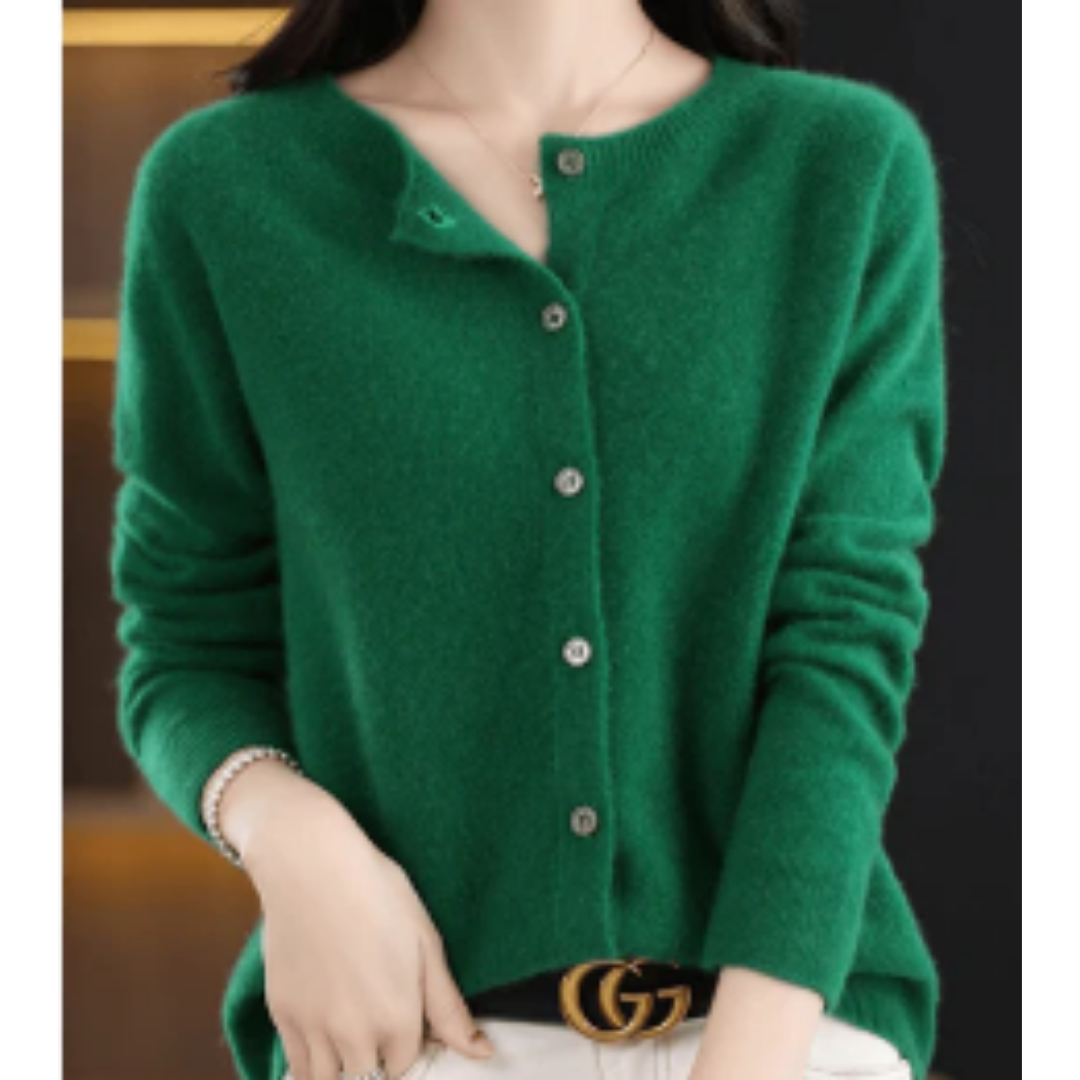 Women's Warm Button Down Knitted Cardigan | Long