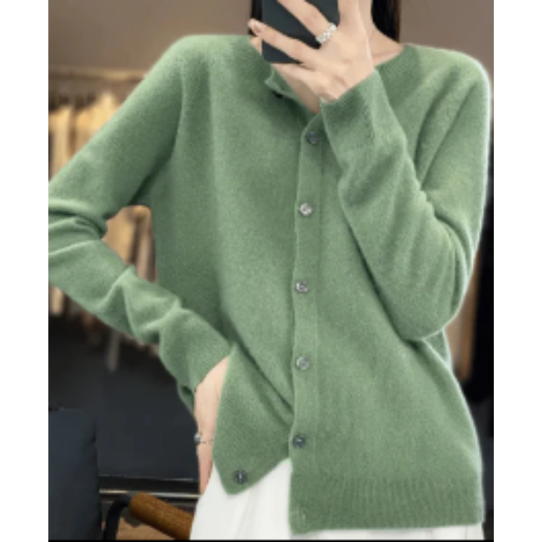 Women's Warm Button Down Knitted Cardigan | Long