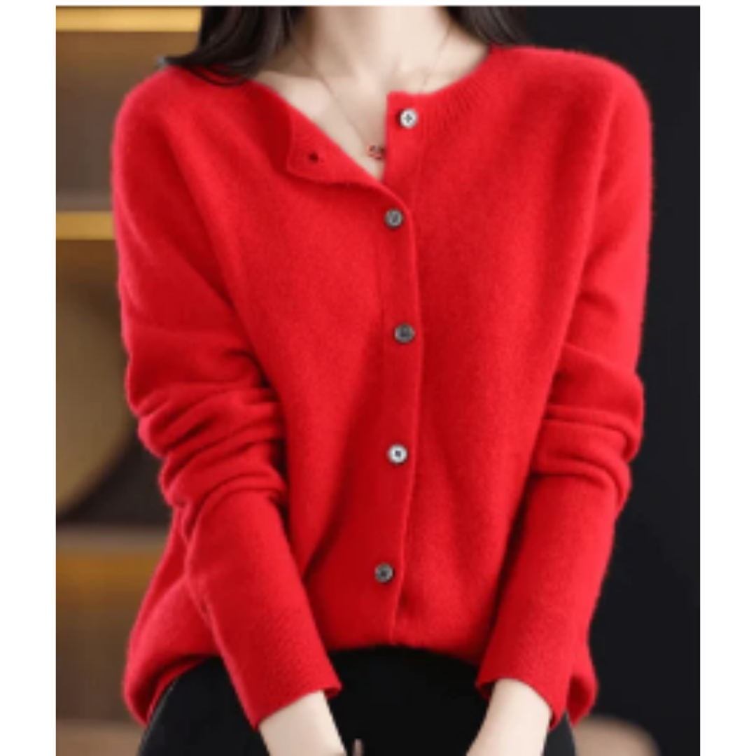 Women's Warm Button Down Knitted Cardigan | Long
