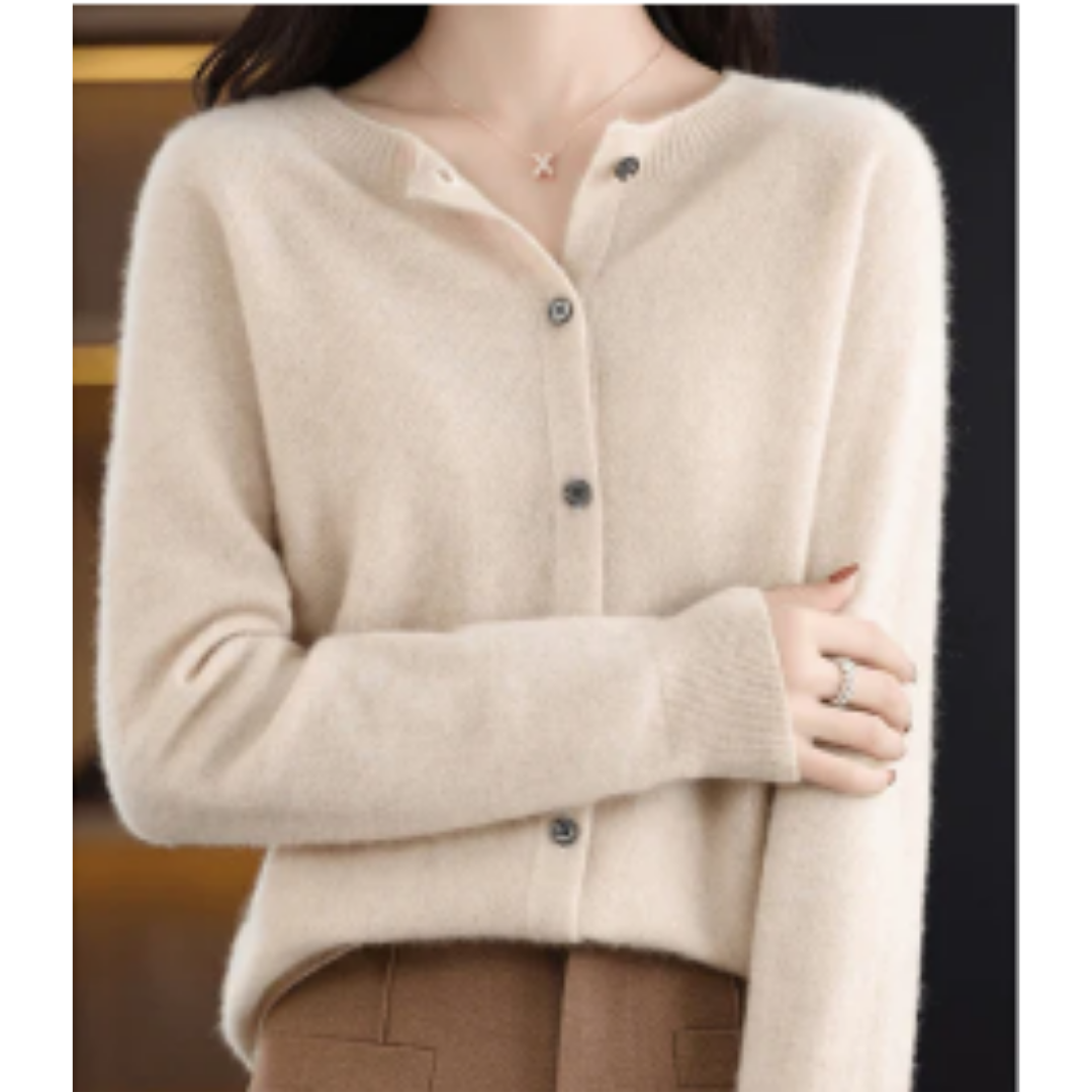 Women's Warm Button Down Knitted Cardigan | Long