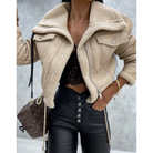 Damen Kurze Warme Winter Jacke | Reißverschluss