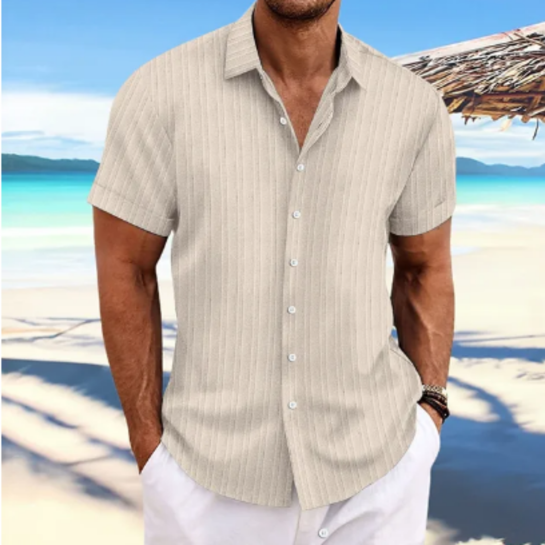 Men's Spring Button Down Beach Shirt | Short Sleeve